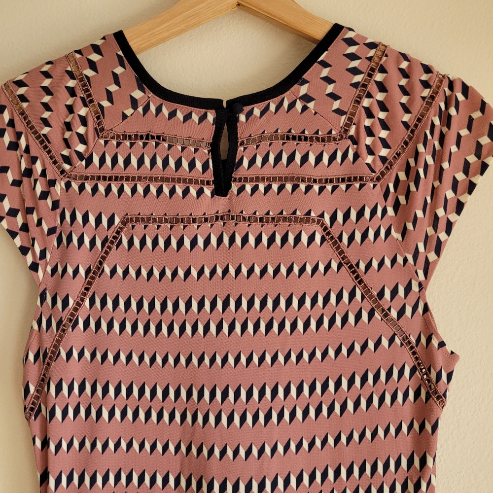 Tory Burch Women's Midi Dress Eyelet Rose Pink Size S - Picture 4 of 8
